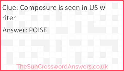Composure is seen in US writer Answer