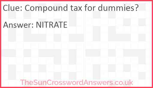 Compound tax for dummies? Answer