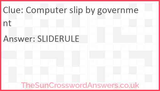 Computer slip by government Answer