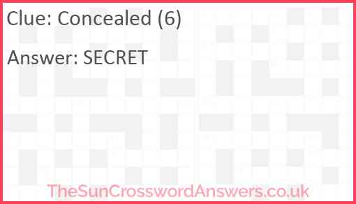 Concealed (6) Answer