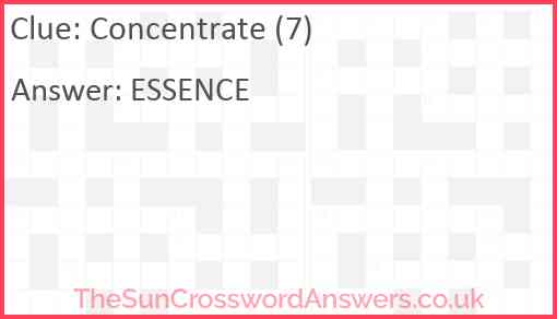 Concentrate (7) Answer