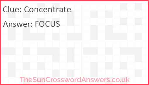 Concentrate Answer