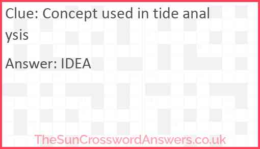 Concept used in tide analysis Answer