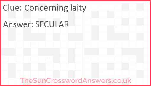 Concerning laity Answer