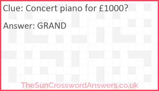 Concert piano for £1000? Answer