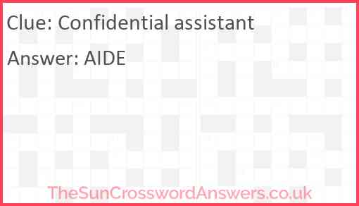 Confidential assistant Answer