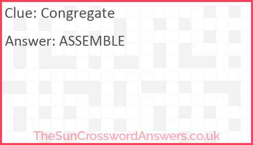 Congregate Answer