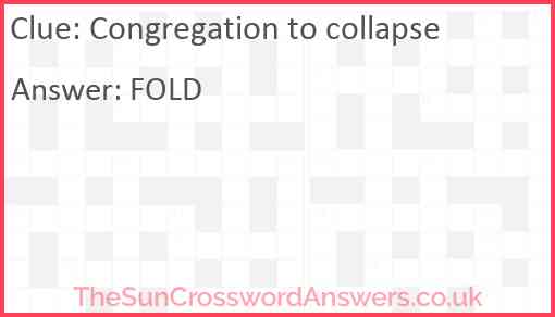 Congregation to collapse Answer