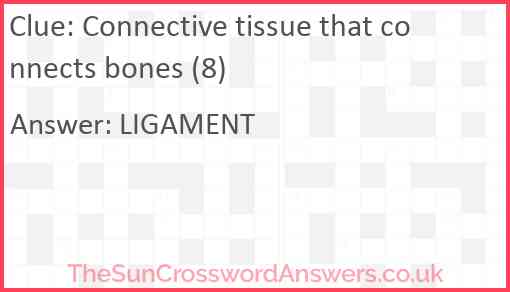 Connective tissue that connects bones (8) Answer