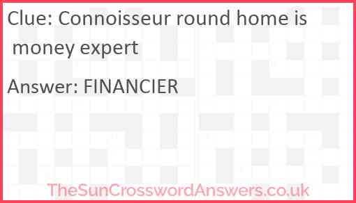 Connoisseur round home is money expert Answer