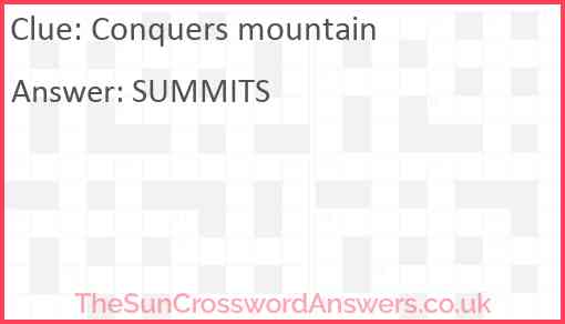 Conquers mountain Answer