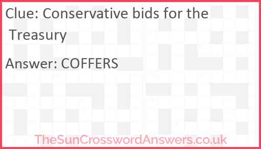 Conservative bids for the Treasury Answer