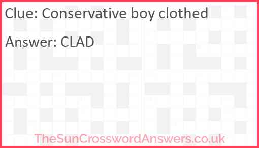 Conservative boy clothed Answer