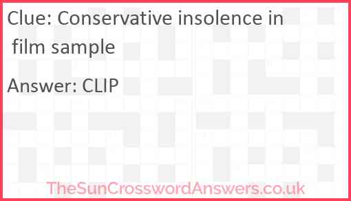 Conservative insolence in film sample Answer