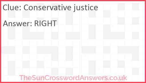 Conservative justice Answer