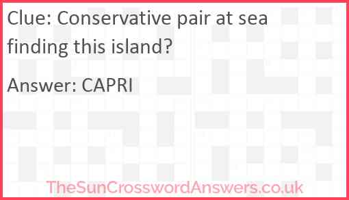 Conservative pair at sea finding this island? Answer