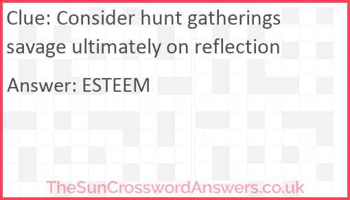 Consider hunt gatherings savage ultimately on reflection Answer