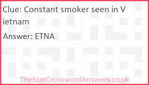 Constant smoker seen in Vietnam Answer