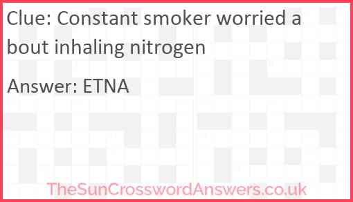 Constant smoker worried about inhaling nitrogen Answer