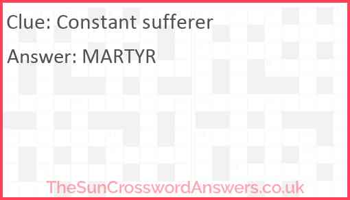 Constant sufferer Answer