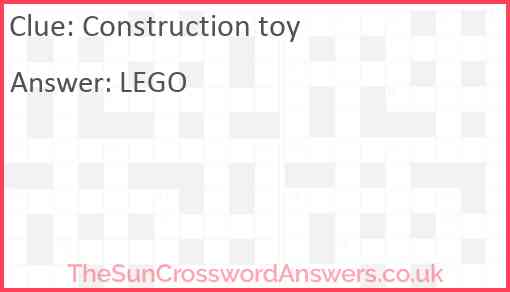 Construction toy Answer