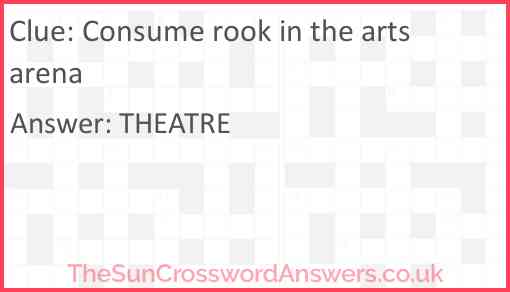 Consume rook in the arts arena Answer