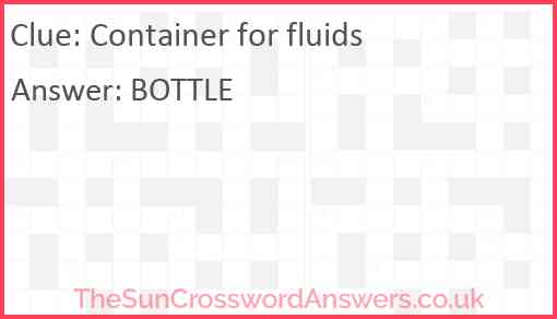 Container for fluids Answer