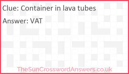 Container in lava tubes Answer