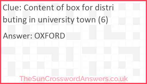 Content of box for distributing in university town (6) Answer