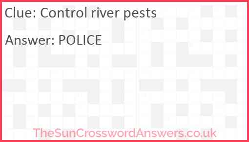 Control river pests Answer