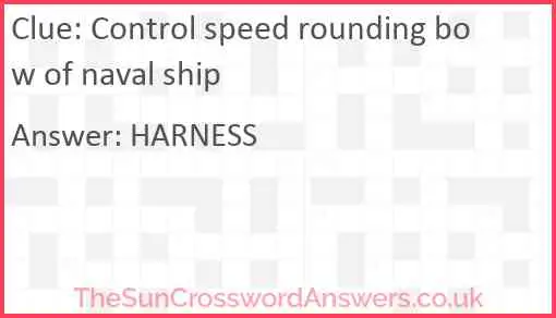 Control speed rounding bow of naval ship Answer