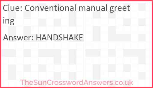 Conventional manual greeting Answer