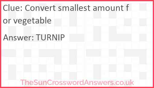 Convert smallest amount for vegetable Answer
