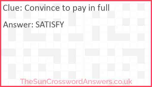 Convince to pay in full Answer