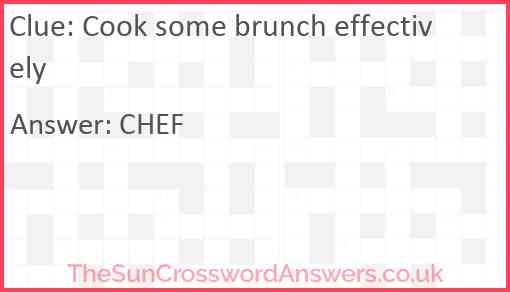 Cook some brunch effectively Answer