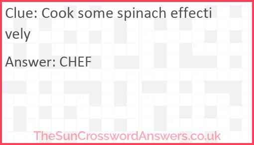 Cook some spinach effectively Answer