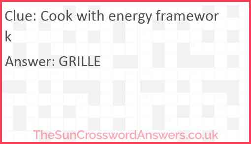 Cook with energy framework Answer