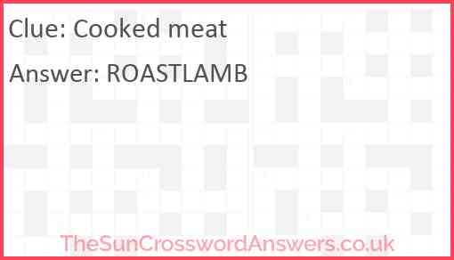 Cooked meat Answer