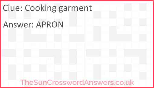Cooking garment Answer