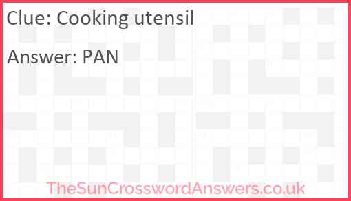 Cooking utensil Answer