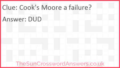 Cook's Moore a failure? Answer