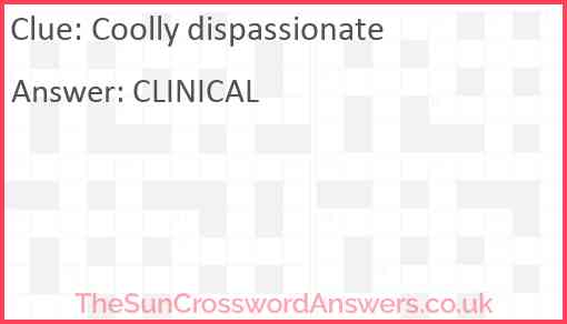 Coolly dispassionate Answer