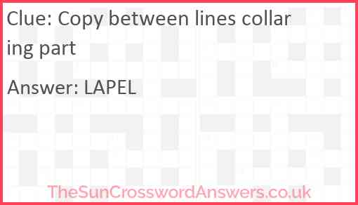 Copy between lines collaring part Answer