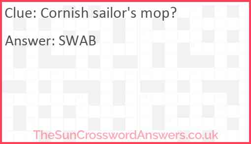 Cornish sailor's mop? Answer