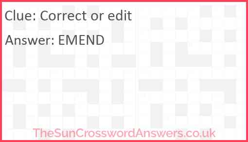 Correct or edit Answer