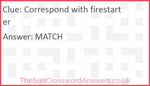 Correspond with firestarter Answer