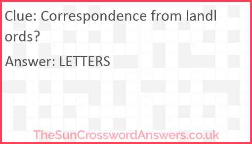 Correspondence from landlords? Answer