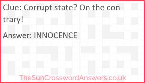 Corrupt state? On the contrary! Answer