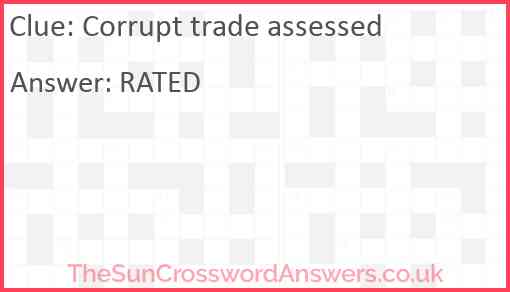 Corrupt trade assessed Answer