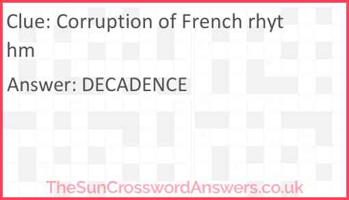 Corruption of French rhythm Answer